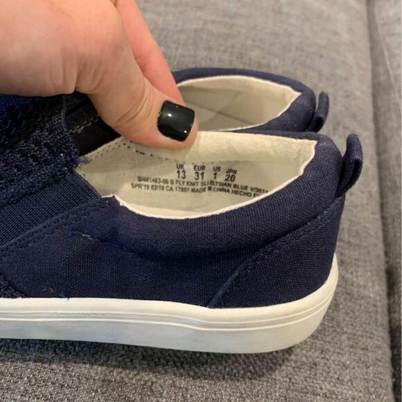 KIDS GAP slide on sneakers. Breathable. Mesh. Navy blue. Size 1. - Picture 5 of 7